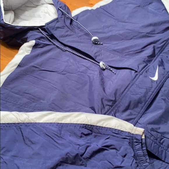 Nike Puffer Pullover Nylon Coat Vintage Blue - Picture 5 of 7